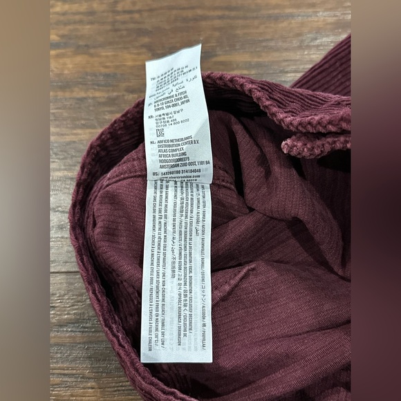Abercrombie & Fitch Women's Maroon Corduroy Skirt Size 00 - Picture 7 of 10